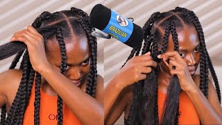 How To DOUBLE BRAID with BRAZILIAN WOOL. 2 braids on one part hairstyle. Double Braids Hairstyle