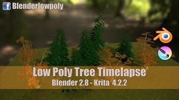 Blender Low Poly Tree timelapse  tutorial  | Blender Lowpoly