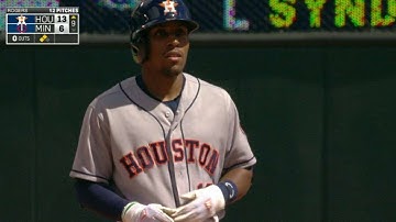 HOU@MIN: Bregman comes in home in 9th on error