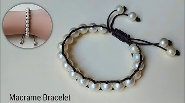 How to make beaded Pearl macrame bracelet || Pearl Macrame bracelet tutorial || Diy macrame bracelet