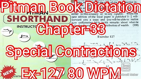 Pitman Shorthand Exercise 127 | 80 wpm | Special Contractions #English_Shorthand