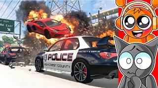 REACTING TO Police Chase and Car Crashes [BeamNG.Drive]