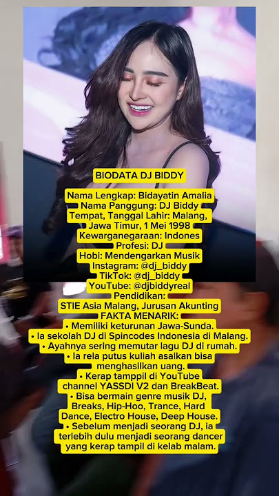 Biodata Dj Biddy #trending #efootball #beritahari #viralvideo #memes