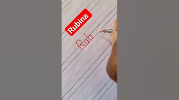 Rubina .. beautiful name in cursive handwriting | cursive writing for beginner #beginner #shorts