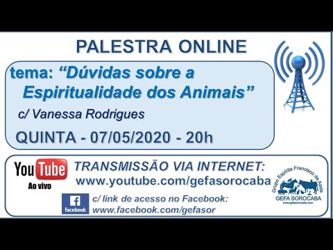 Assista: Palestra online - c/ VANESSA RODRIGUES (07/05/2020)