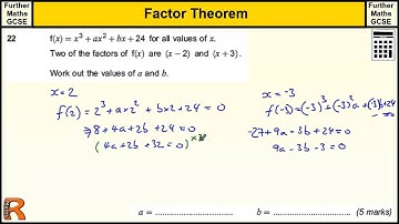 Factor Theorem GCSE Further Maths revision Exam paper practice & help