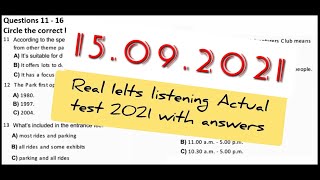 IELTS Listening Actual Test 2021 with Answers | 15.09.2021