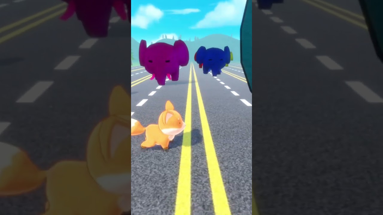 🦊Fox vs Traffic 🚗 who will win ?? #games #farmanimals #3danimalcartoon #roblox #animalphotos