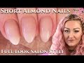 Salon Style Short Almond Shape Acrylic Nails Full Look - Naio Nails Tutorial