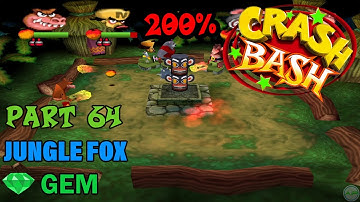 Crash Bash - 200% Walkthrough - Part 64: Jungle Fox (Gem Challenge) - 1080p 60 fps