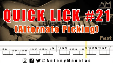 Quick Lick #21 - {Alternate Picking} - Guitar Lesson with Tab - Youtube Series
