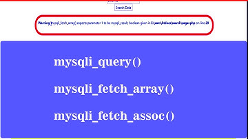 PHP Error:mysqli_fetch_array() Expect parameter 1 to be Resource,Boolean Given in Urdu/Hindi-2020
