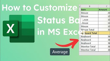 How to Customize Status Bar in MS Excel 