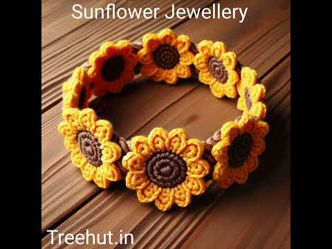 #crochet Sunflower Crochet Earrings, Sunflower Crochet Ideas, #crochet jewellery