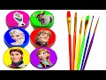 Disney Princess Drawing and Painting Rainbow Colors for Kids Frozen Elsa, Anna, Ariel, Rapunzel