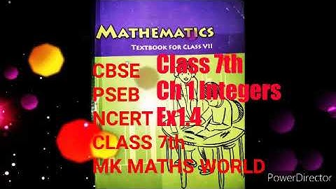Class 7th Maths Ch1 Integers Ex1.4(1st sum) CBSE/NCERT/PSEB BOARD