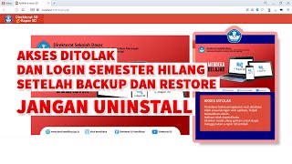 Solusi Akses Ditolak Setelah Backup dan Restore Data Erapor Merdeka 2022.1