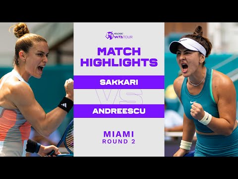 Maria Sakkari vs. Bianca Andreescu | 2023 Miami Round 2 | WTA Match Highlights