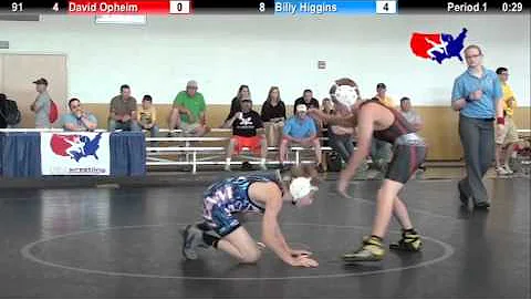2012 Schoolboy Nat. Duals  91: David Opheim vs. Bi...
