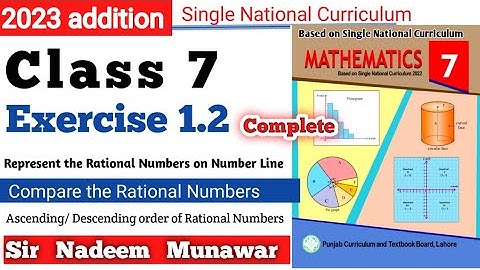 Class 7 Exercise 1.2 Single National Curriculum Maths Ex 1.2 SNC Maths PTB Maths Sir Nadeem Munawar