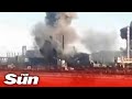 Shocking footage shows moment Russian strikes hit factories in Mariupol