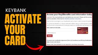 How To Activate KeyBank Card 2026 | Keybank Debit/Credit Card