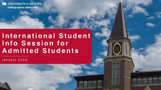 International Student Info Session For Admitted Students