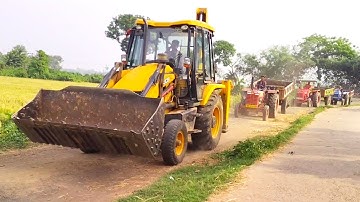 New Jcb 3dx Xtra Backhoe Machine Loading Mud In John Deere 5045 D And Mahindra 265 Di Tractor | Jcb