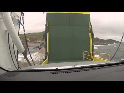 CalMac Lochinvar berthing at Claonaig on a rough day - ScotVlog 36