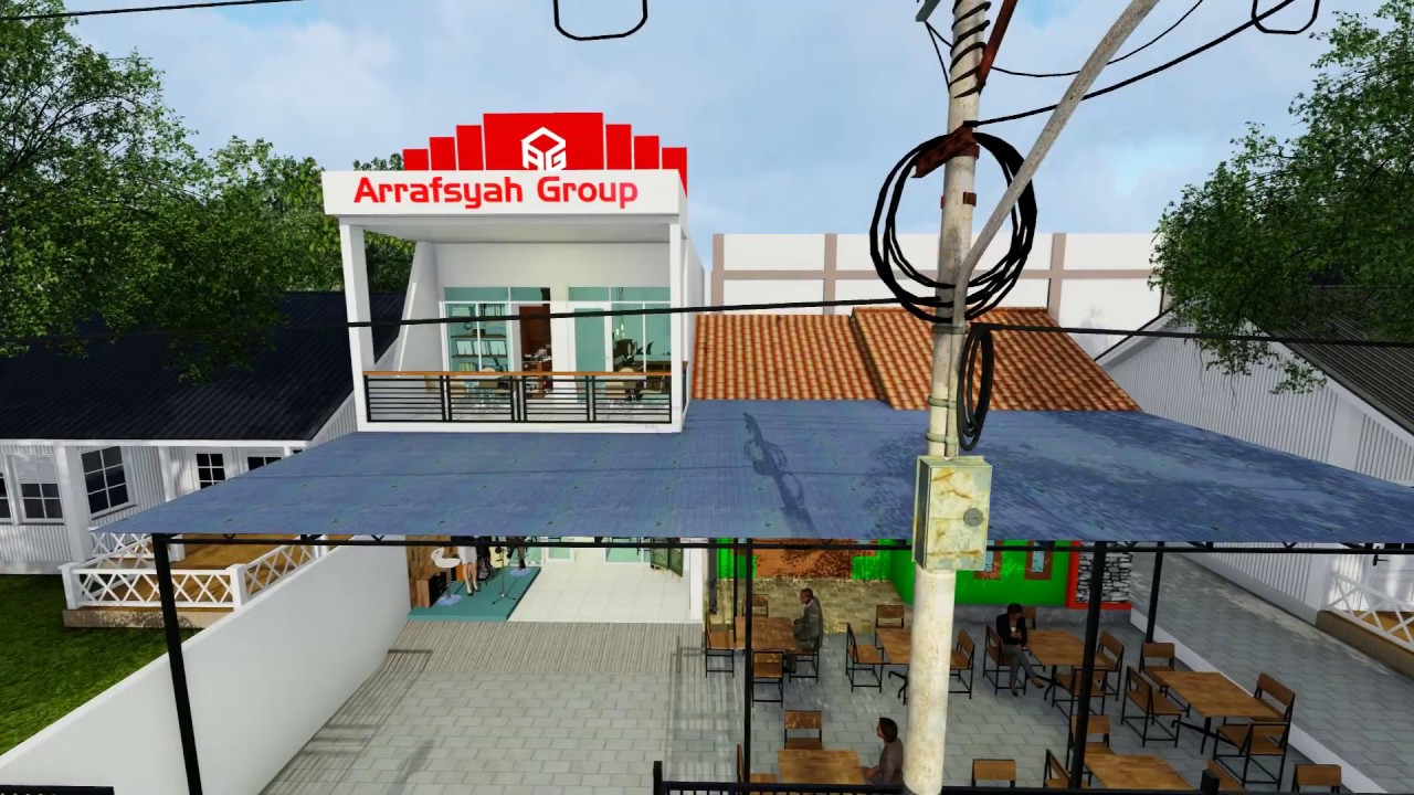 Desain cafe kantor Arrafsyah Group YouTube