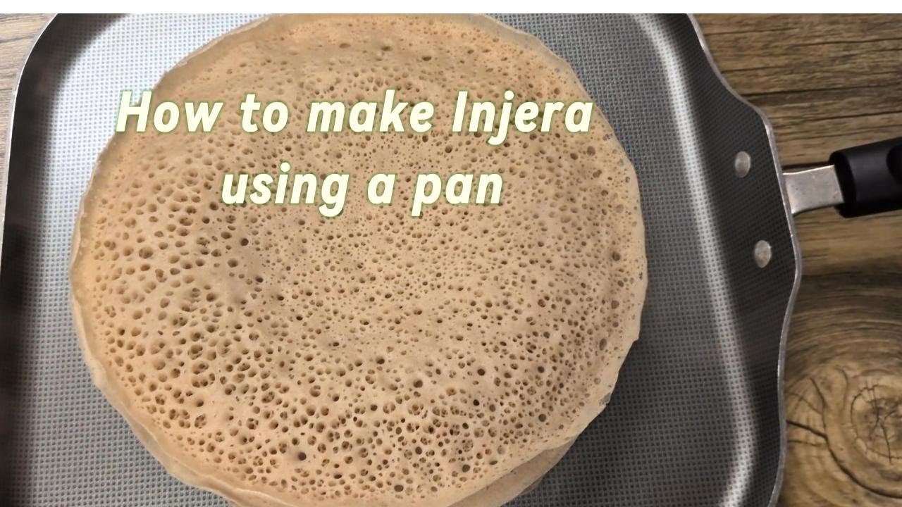 How to make Ethiopian Injera using a pan from scratch .100% teff injera