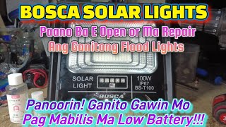 Bosca Solar Lights Paano Ba E Open Or E Repair if Mabilis Lang Ma Low Battery #share #repair #solar