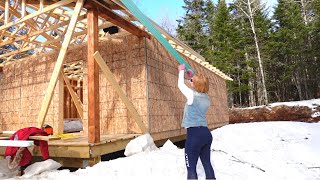 TIMELAPSE  Couple Builds OffGrid Cabin Alone In The Canadian Wilderness | Pt 2
