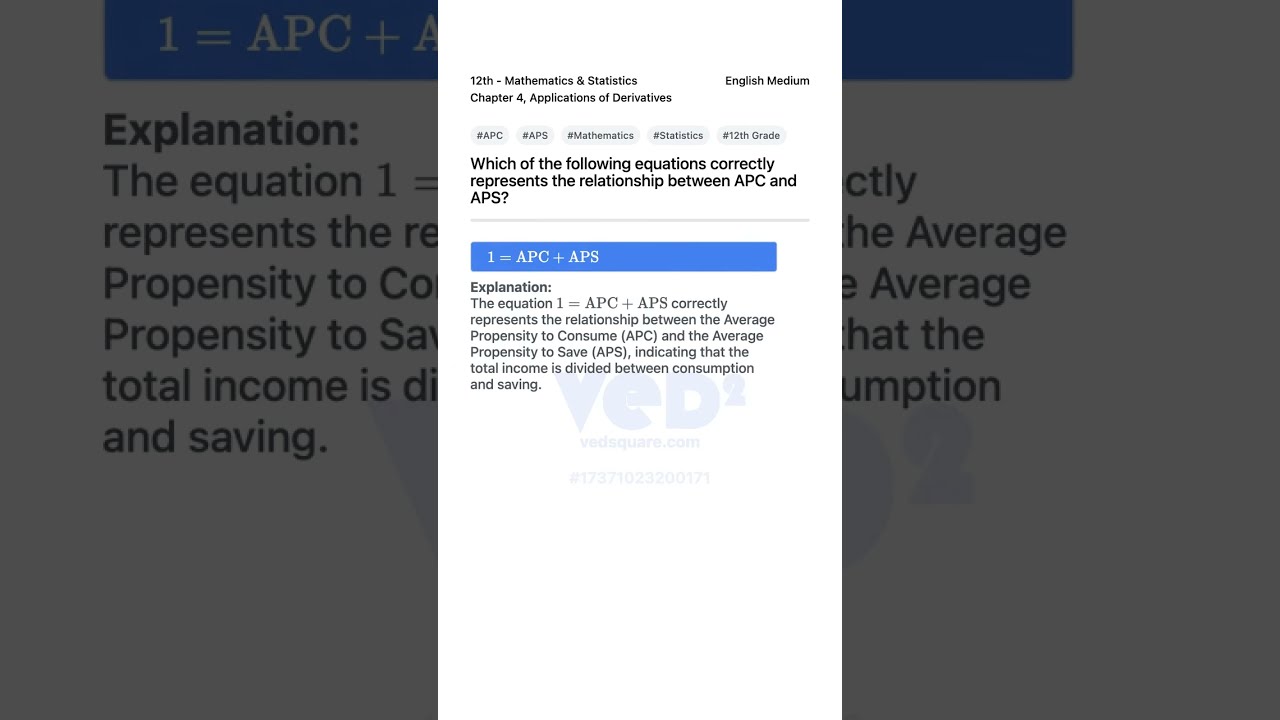 APC And APS Relationship In Mathematics Statistics