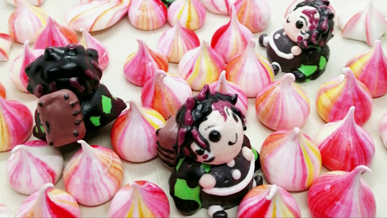 鬼滅の刃 竈門炭治郎作ってみた メレンゲクッキーdemonslayer Tanjiro Kamado Meringuecookies Youtube