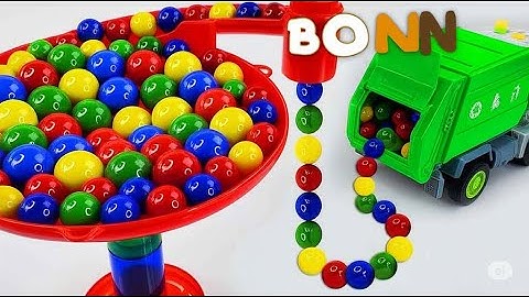 Marble Run Race ☆ HABA Slope & Retro Makita Truck, Excavator, Garbage Truck, Dump Truck, Ambulances