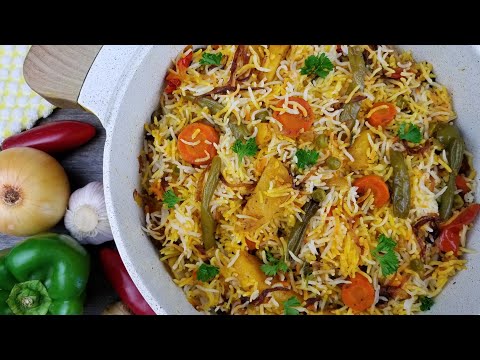 طبخ برياني خضار سهل أحلى من المطاعم       