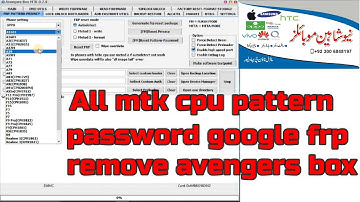 All mtk cpu pattern password google frp remove avengers box