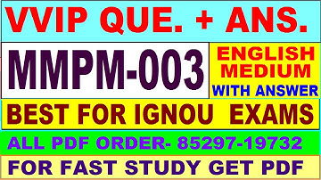 MMPM 003 important questions with answer in English | mmpm 003 Previous Year Question Paper