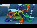 12 Min ASMR Toy Unboxing: DIY Marble Racing Track Roller Coaster Building Blocks | Toy Review