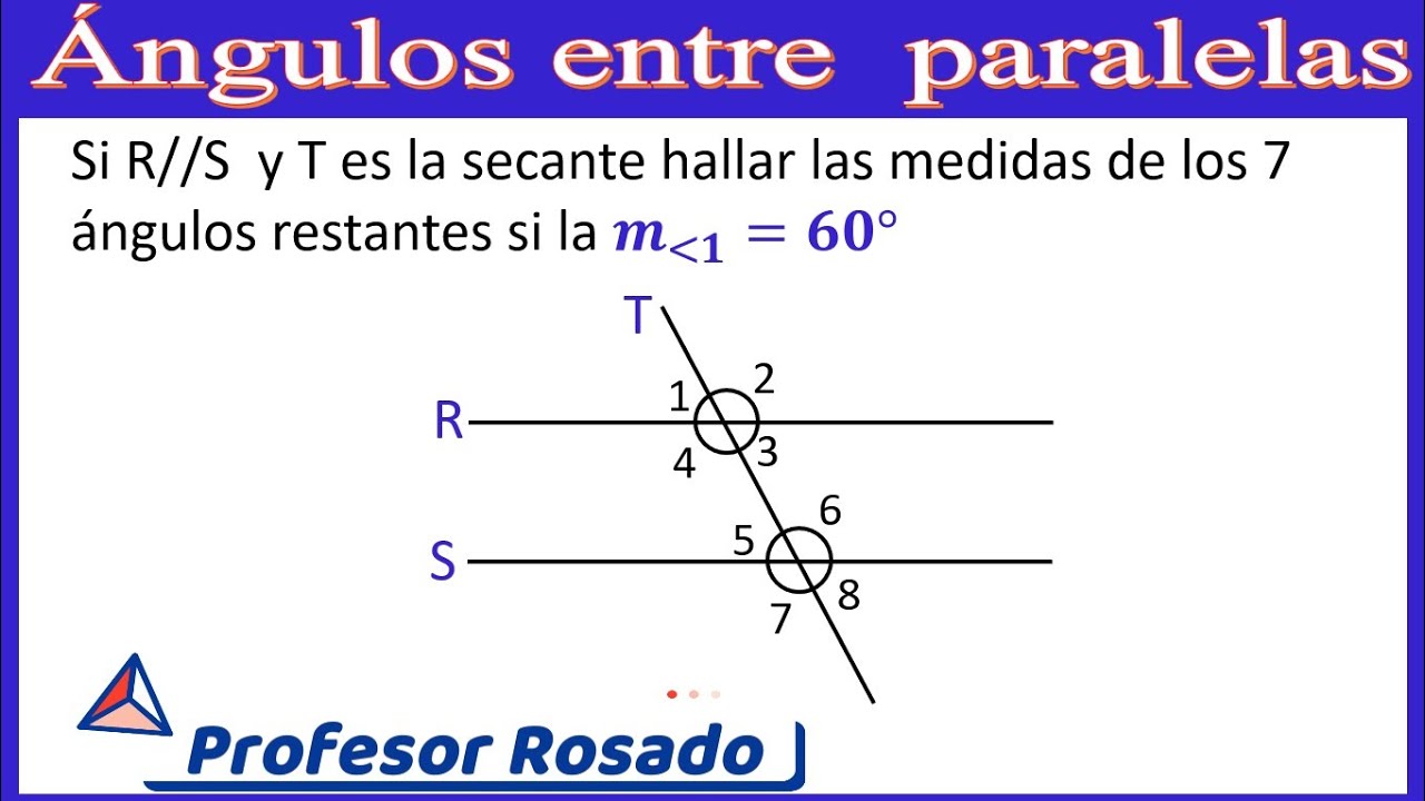 Ángulos entre líneas rectas paralelas cortadas por una secante - YouTube