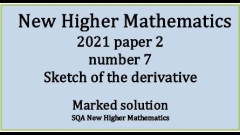 2021 Higher Mathematics Paper 2 no.7 Sketch of derivative