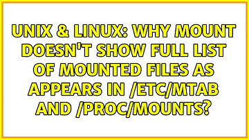 Why mount doesn