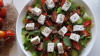 سلطة صيفية منعشة بطعم غني ومميز جدا/السلطة اليونانيةGreek Salad