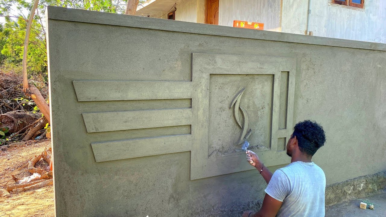 Compound Wall Border Design_Techniques of Plastering Boundary Wall