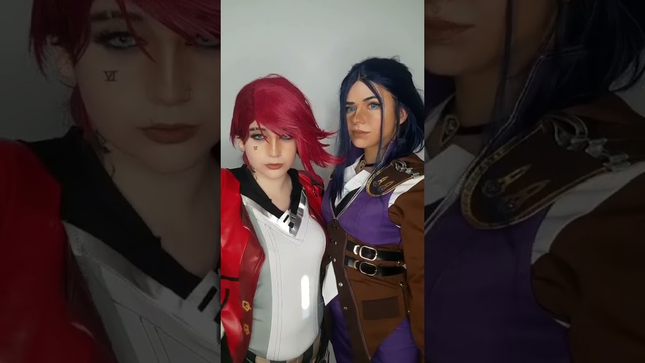 Look at me! Arcane cosplay transition | Vi & Caitlyn Kiramman #cosplay | Arcane CaitVi