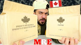 تجربة وجبات الجيش الكندي الفردية على طريقة الموكبانغ Canadian IMPs MREs 2 Menus Review & Mukbang