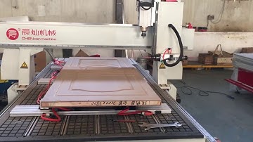 Two spindles pneumatic change cnc router wood door making machine #cncrouter #door #wooddoor #cnc