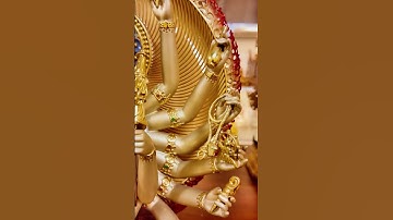 🙏 Tượng Bồ Tát Chuẩn Đề Ngồi Đài Sen Bằng Đồng Sơn Men Cổ, Cao 40cm 🙏