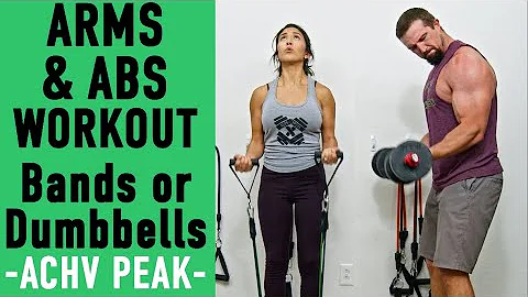 Arms Workout w/ Abs finisher - Bands Workout or Dumbbell Workout